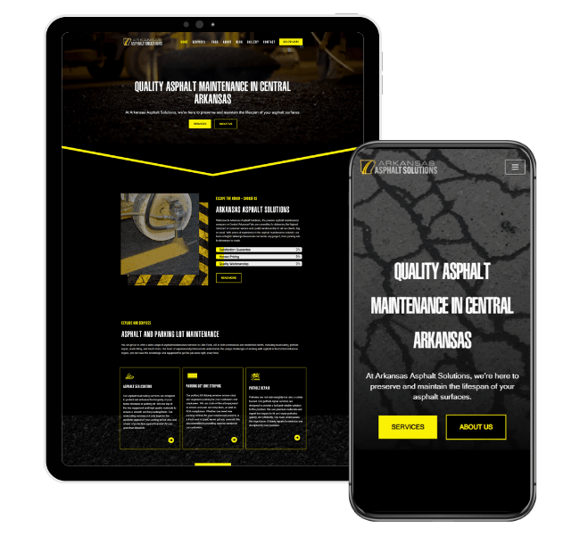 Arkansas Asphalt Solutions on different screen sizes