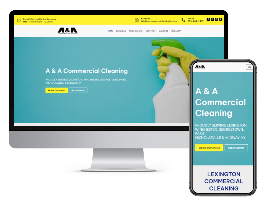 cleaning company custom website