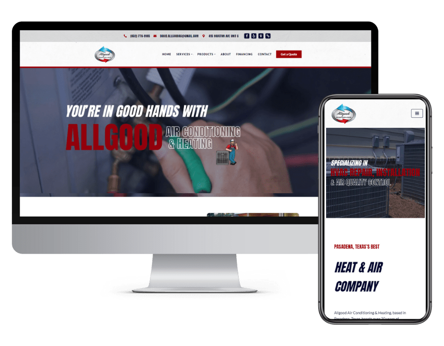 Allgood Air Conditioning Website