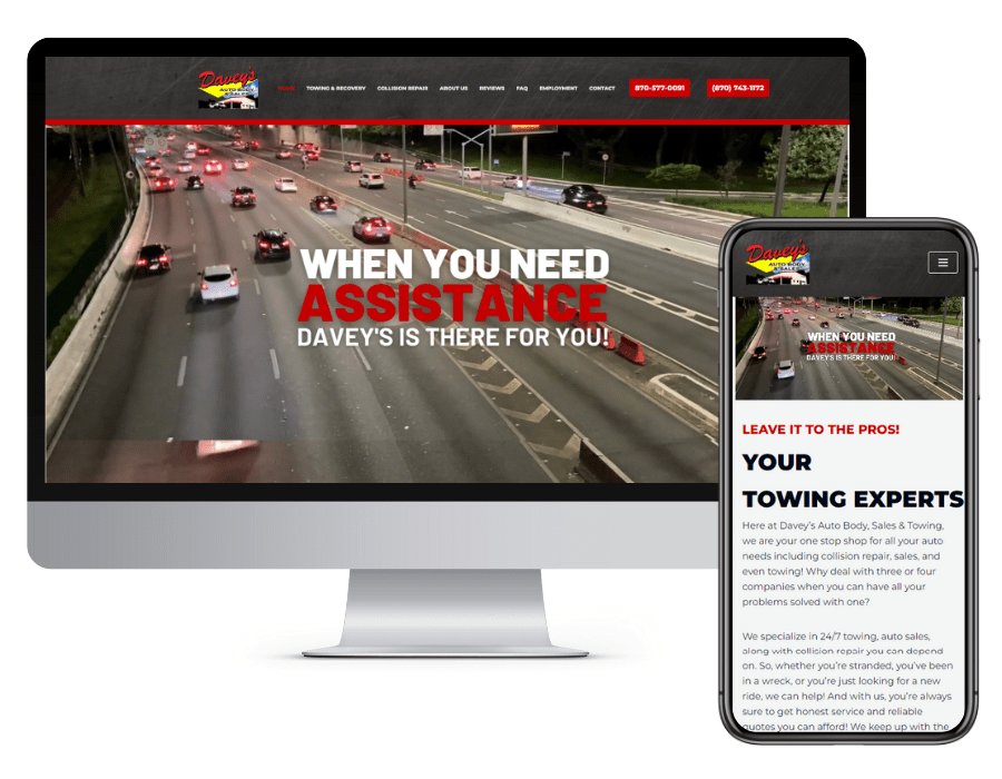 Davey's Towing Website