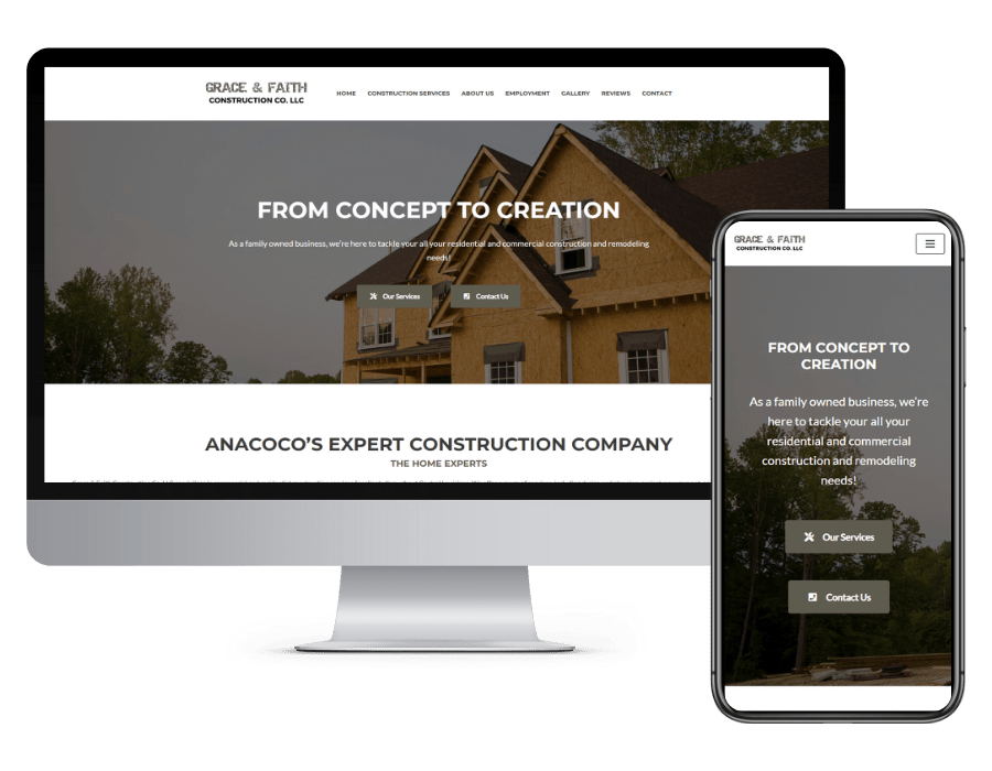 construction company website design