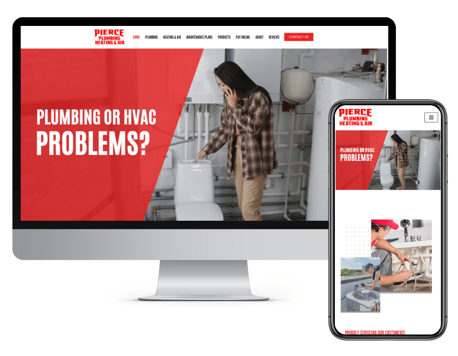 HVAC and plumbing custom website