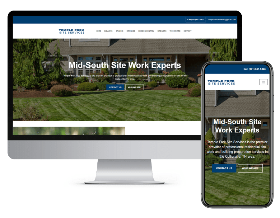 excavation company custom website design