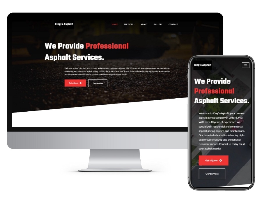 asphalt paving company custom website