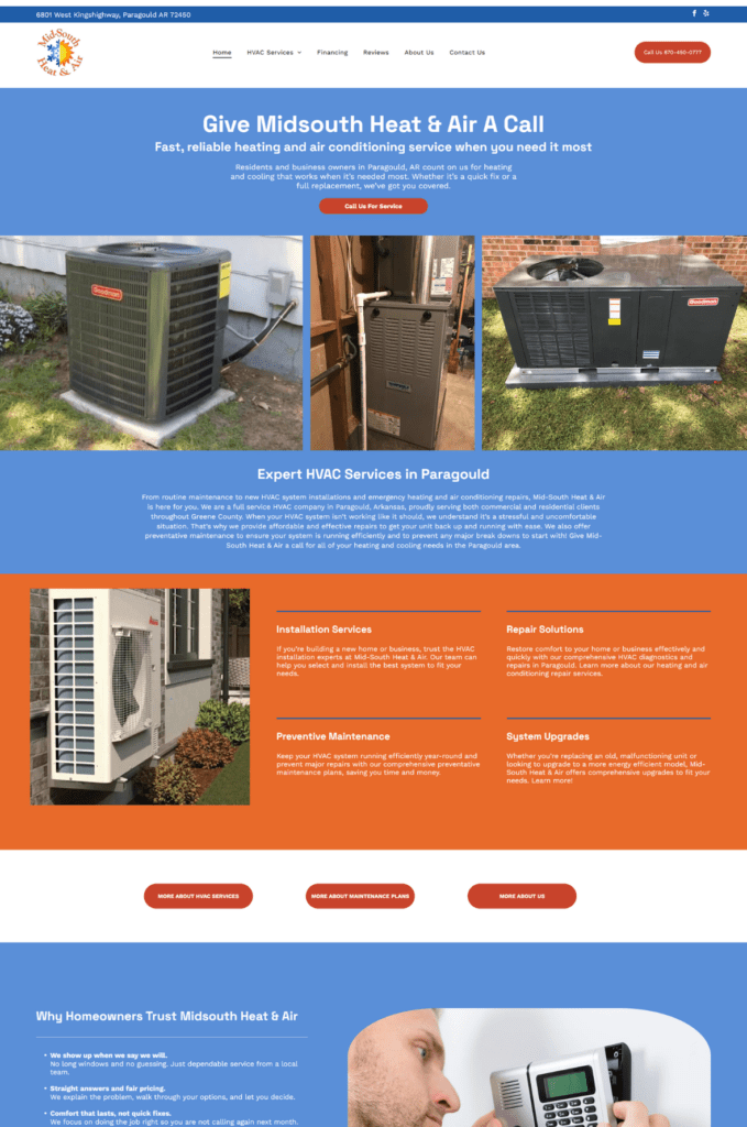 Midsouth Heat & Air website