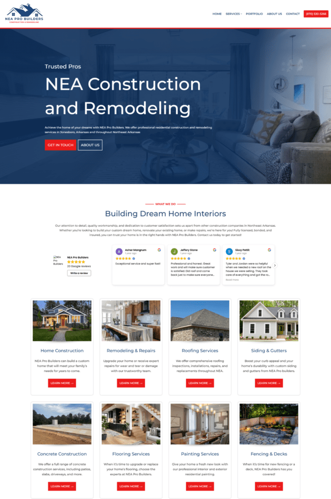 NEA Pro Builders Website